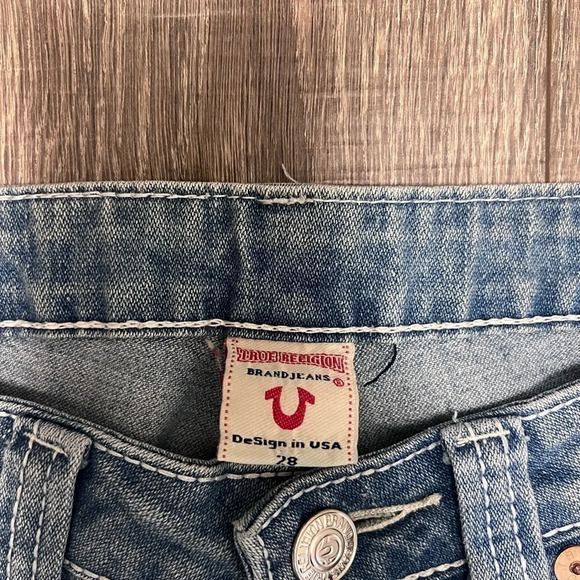 True Religion Shorts Women 28 Blue Denim Julie Bermuda Knee Length USA - Picture 5 of 7